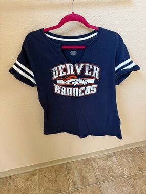 NFL Navy Denver Broncos Logo Short Sleeve Tee
